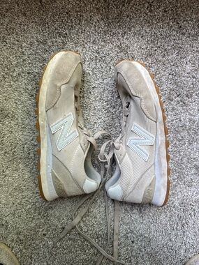 New Balance Light Beige Lace-Up Trainers